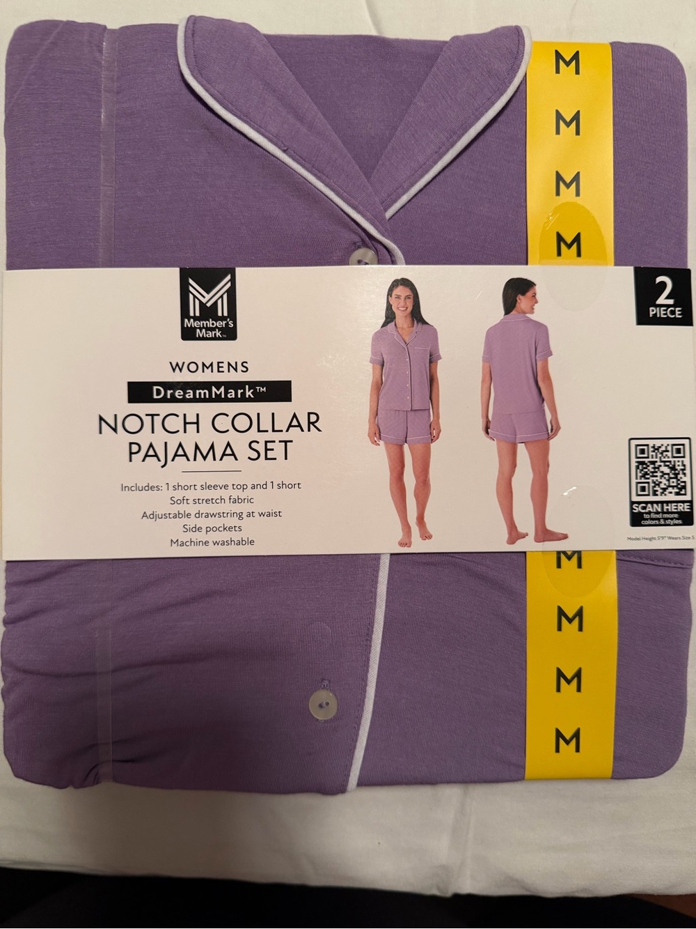 DreamMark Women's Notch Collar Pajama Set in Lavender